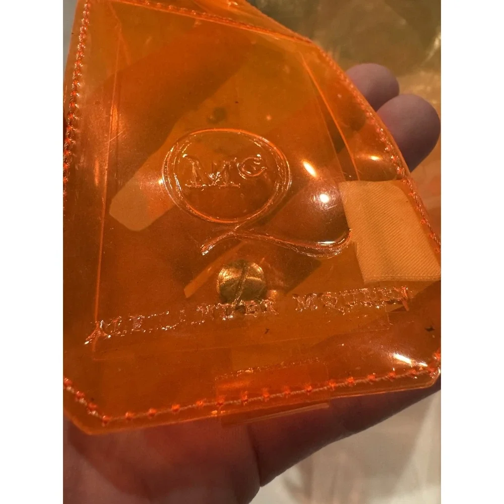 Alexander McQueen Neon Orange Clear PVC Large Tote Bag Silver Hardware - Picture 4 of 15
